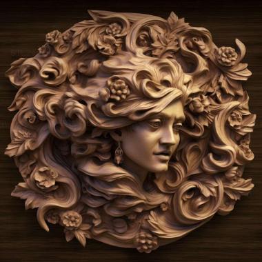 Patterns and decorations stl curly 3 3d model